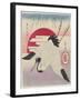 Flying Crane, Rising Sun, Mid 19th Century-Yashima Gakutei-Framed Giclee Print