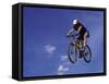 Flying Cyclist-null-Framed Stretched Canvas
