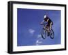Flying Cyclist-null-Framed Premium Photographic Print