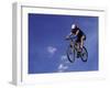 Flying Cyclist-null-Framed Premium Photographic Print