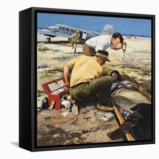 Flying Doctor-Neville Dear-Framed Stretched Canvas