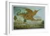 Flying Dragon over Landscape-Wayne Anderson-Framed Giclee Print