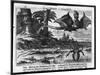 Flying Dragons' were Among the Weird Creatures Reported from the New World by Vespucci-Theodor de Bry-Mounted Art Print