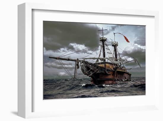 Flying Dutchman Abondoned Ship-null-Framed Art Print