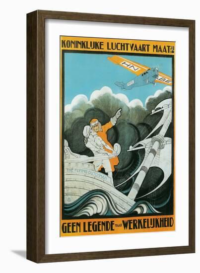 Flying Dutchman Ship and Plane-null-Framed Art Print