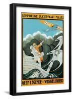 Flying Dutchman Ship and Plane-null-Framed Art Print