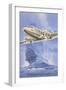Flying Dutchman Ship with Klm Plane-null-Framed Art Print
