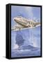 Flying Dutchman Ship with Klm Plane-null-Framed Stretched Canvas