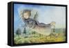 Flying Fairy over Landscape-Wayne Anderson-Framed Stretched Canvas