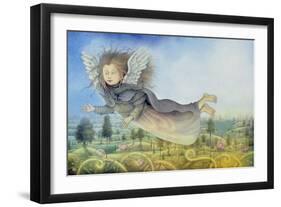 Flying Fairy over Landscape-Wayne Anderson-Framed Giclee Print