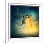 Flying Fantasy Dragon at Night-egal-Framed Photographic Print