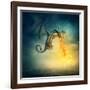 Flying Fantasy Dragon at Night-egal-Framed Photographic Print