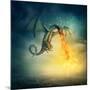 Flying Fantasy Dragon at Night-egal-Mounted Photographic Print