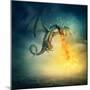 Flying Fantasy Dragon at Night-egal-Mounted Photographic Print