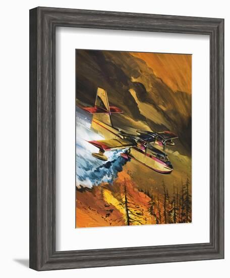 Flying Fire-Fighters-Wilf Hardy-Framed Giclee Print