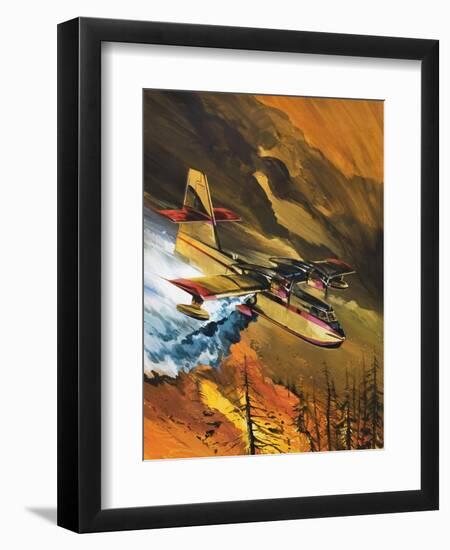 Flying Fire-Fighters-Wilf Hardy-Framed Giclee Print