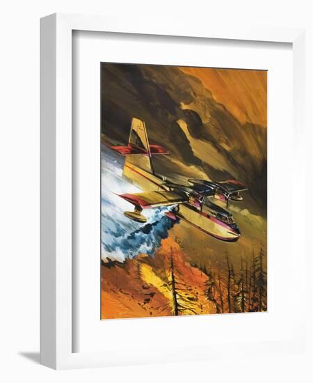 Flying Fire-Fighters-Wilf Hardy-Framed Giclee Print