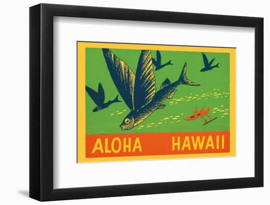 Flying Fish, Aloha Hawaii, c.1940-null-Framed Art Print