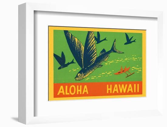 Flying Fish, Aloha Hawaii, c.1940-null-Framed Art Print