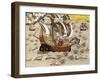 Flying Fish Meet in the Torrid Zone, from "Americae Tertia Pars..."-Theodor de Bry-Framed Giclee Print