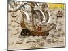 Flying Fish Meet in the Torrid Zone, from "Americae Tertia Pars..."-Theodor de Bry-Mounted Giclee Print