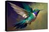 Flying Hummingbird I-Vivienne Dupont-Stretched Canvas
