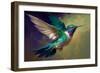 Flying Hummingbird I-Vivienne Dupont-Framed Art Print