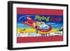 Flying Jeep-null-Framed Art Print