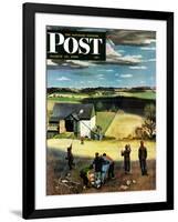 "Flying Kites" Saturday Evening Post Cover, March 18, 1950-John Falter-Framed Giclee Print