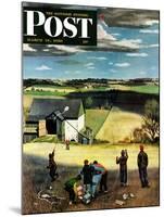 "Flying Kites" Saturday Evening Post Cover, March 18, 1950-John Falter-Mounted Giclee Print