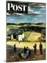 "Flying Kites" Saturday Evening Post Cover, March 18, 1950-John Falter-Mounted Giclee Print