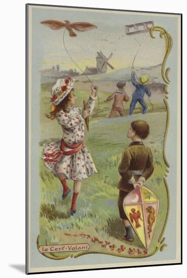 Flying Kites-null-Mounted Giclee Print