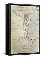 Flying Machine, Drawing by Leonardo Da Vinci-null-Framed Stretched Canvas