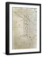 Flying Machine, Drawing by Leonardo Da Vinci-null-Framed Art Print