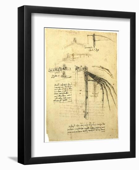 Flying Machine Part-Leonardo da Vinci-Framed Giclee Print