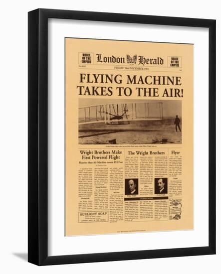 Flying Machine Takes to the Air!-The Vintage Collection-Framed Art Print