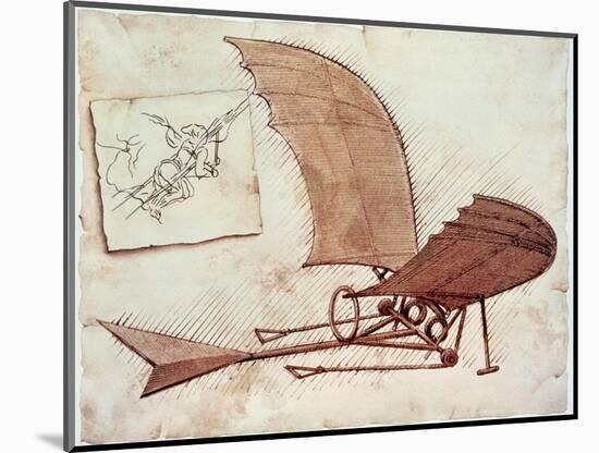 Flying Machine-Leonardo da Vinci-Mounted Premium Giclee Print