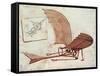 Flying Machine-Leonardo da Vinci-Framed Stretched Canvas