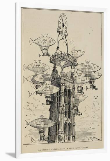 Flying Machines in the Shape Of Fish-Albert Robida-Framed Giclee Print