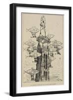 Flying Machines in the Shape Of Fish-Albert Robida-Framed Giclee Print