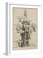 Flying Machines in the Shape Of Fish-Albert Robida-Framed Giclee Print