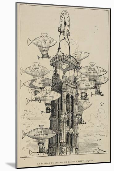 Flying Machines in the Shape Of Fish-Albert Robida-Mounted Giclee Print