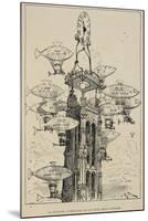 Flying Machines in the Shape Of Fish-Albert Robida-Mounted Giclee Print