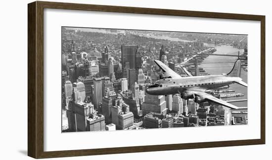 Flying over Manhattan, NYC-null-Framed Art Print