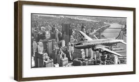 Flying over Manhattan, NYC-null-Framed Art Print