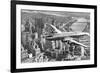 Flying over Manhattan, NYC-null-Framed Art Print