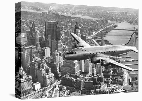 Flying over Manhattan, NYC-null-Stretched Canvas