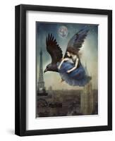 Flying Over Paris-Sasha-Framed Premium Giclee Print