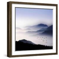Flying over the Fog-Philippe Sainte-Laudy-Framed Photographic Print