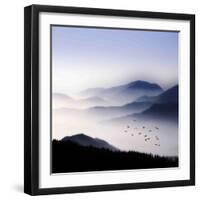 Flying over the Fog-Philippe Sainte-Laudy-Framed Photographic Print